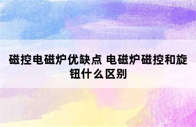 磁控电磁炉优缺点 电磁炉磁控和旋钮什么区别